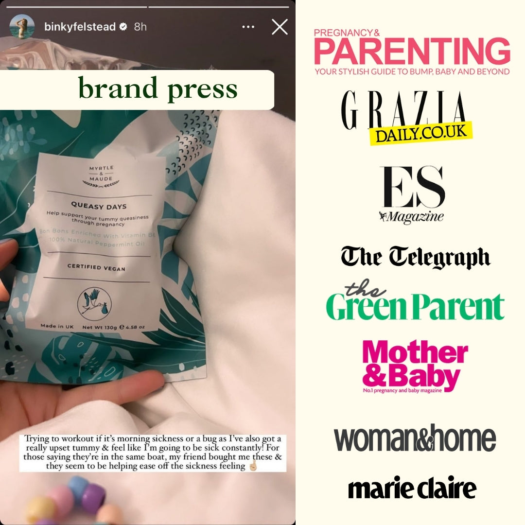 Myrtle & Maude Morning Sickness Sweets Featured in UK Press - Pregnancy Magazine Coverage