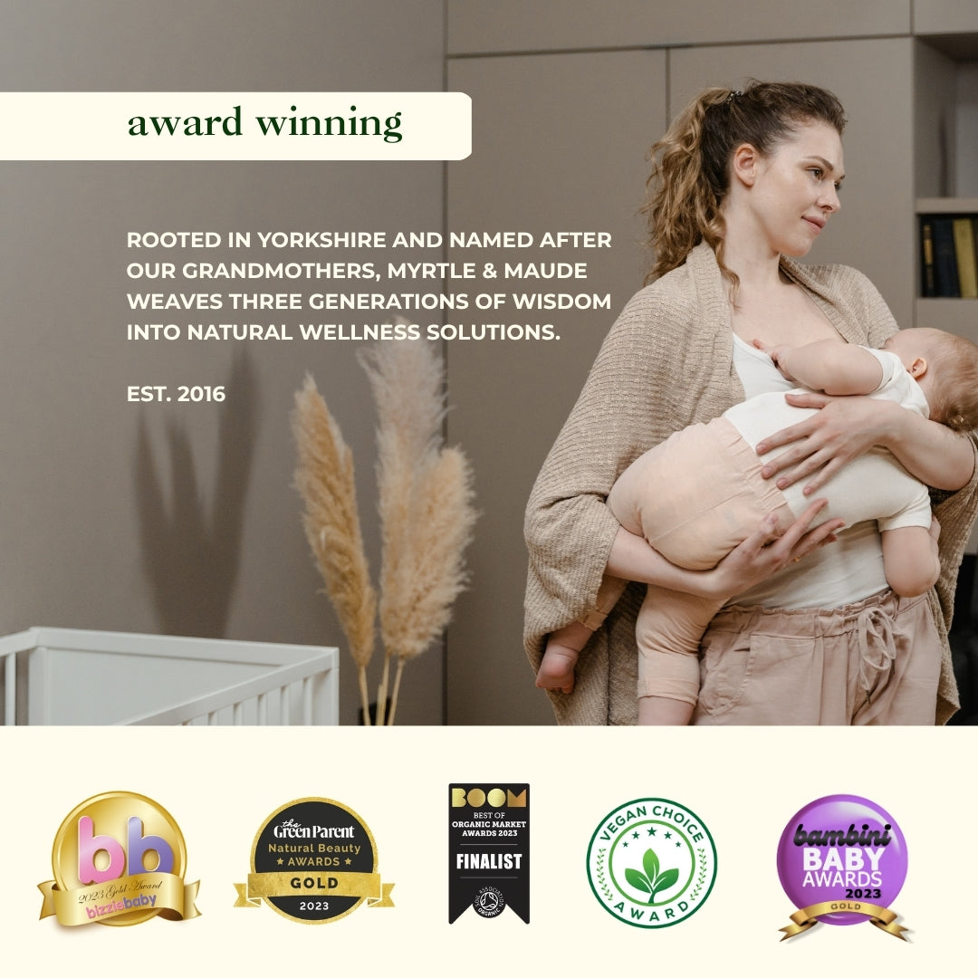 New Mother Breastfeeding Baby - Award Winning Myrtle &amp; Maude Natural Lactation Support