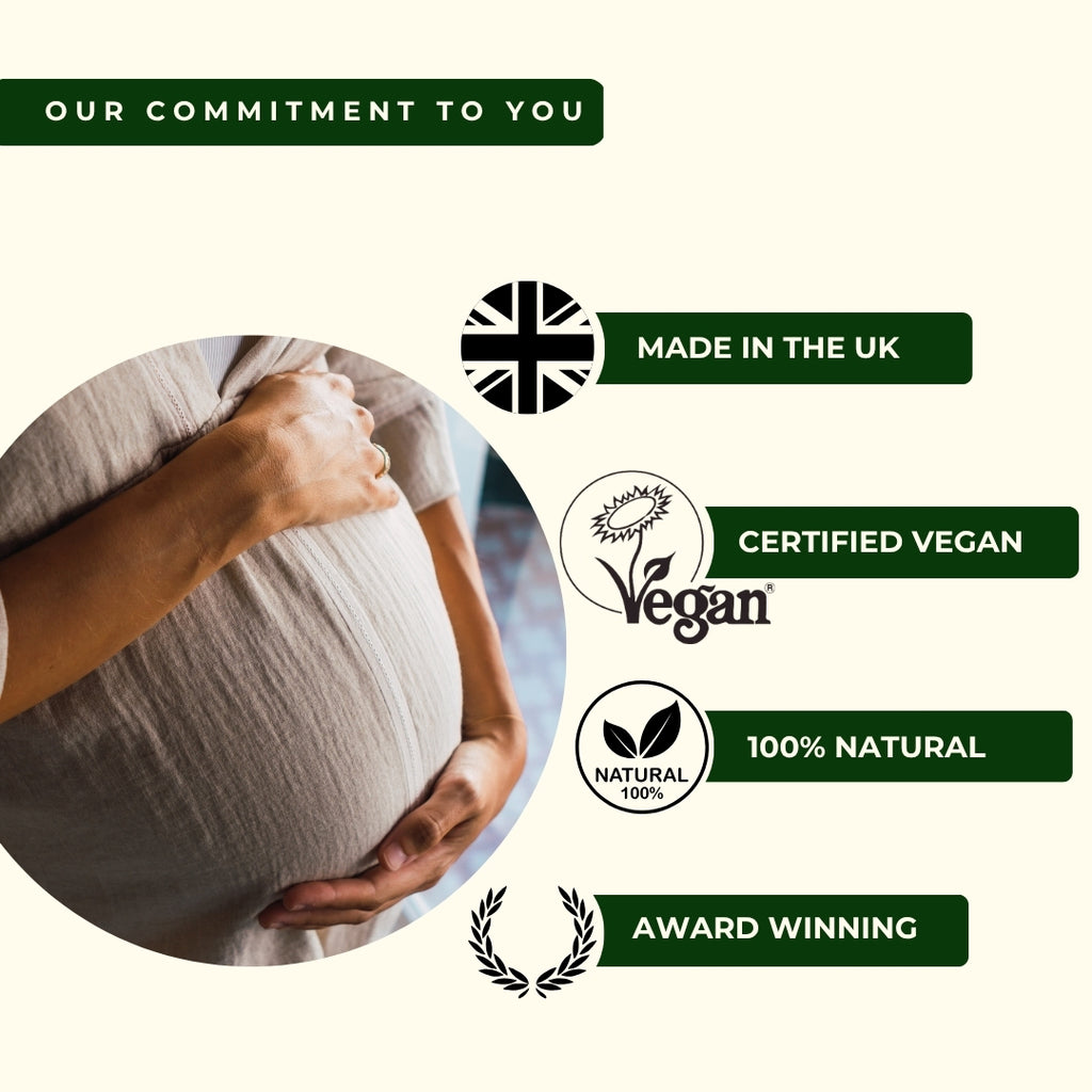 Myrtle & Maude pregnancy products - Made in UK, certified vegan, 100% natural and award-winning morning sickness relief collection for expectant mothers