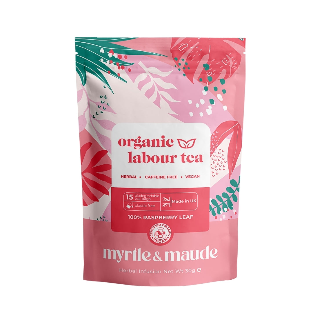 Myrtle & Maude Organic Labour Tea - 100% Pure Raspberry Leaf Tea for Natural Birth Preparation, Third Trimester Pregnancy Support