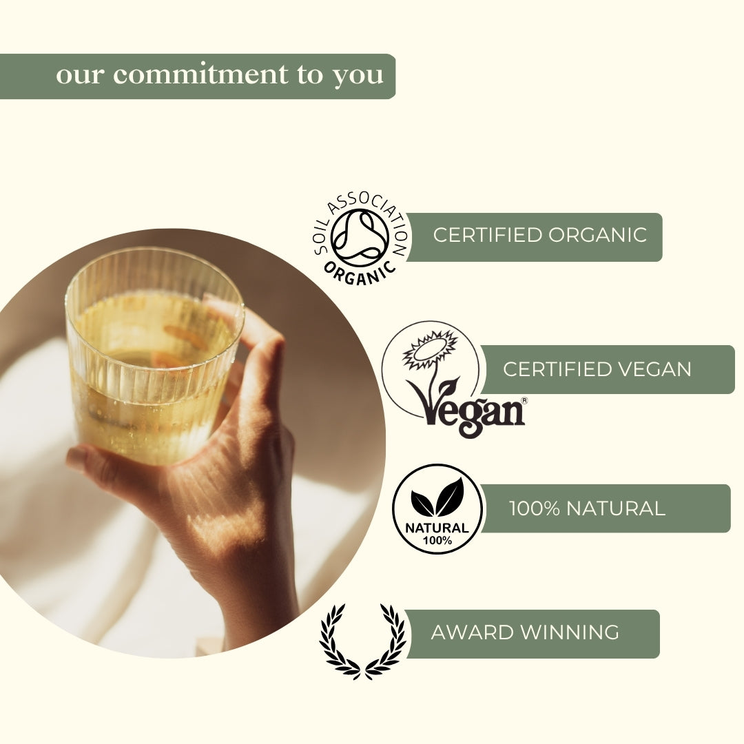 Myrtle & Maude commitment - Soil Association certified organic raspberry leaf tea, certified vegan labour tea, 100% natural birth preparation tea