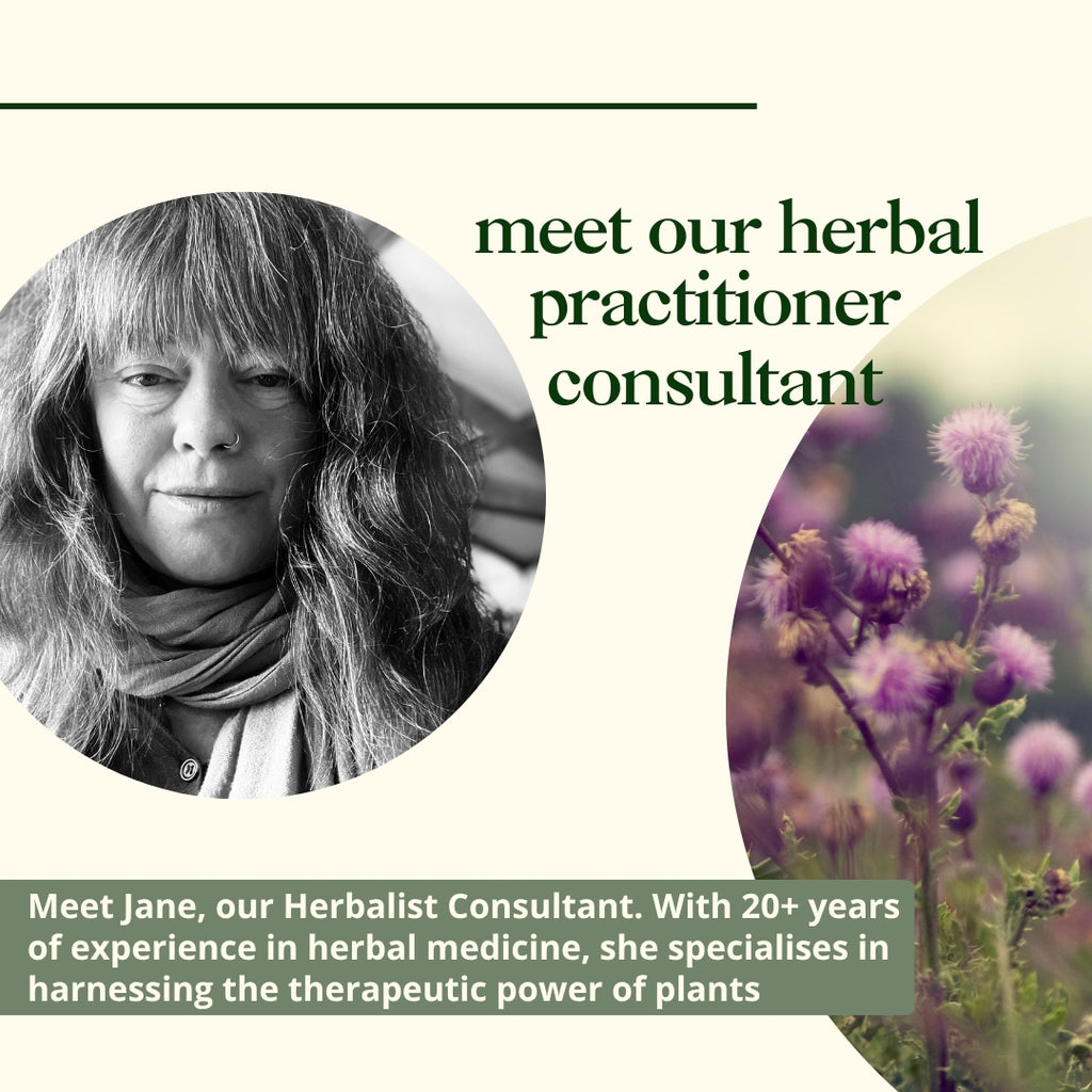 Jane, Myrtle & Maude herbal practitioner with 20+ years experience formulating organic raspberry leaf labour tea for natural birth preparation