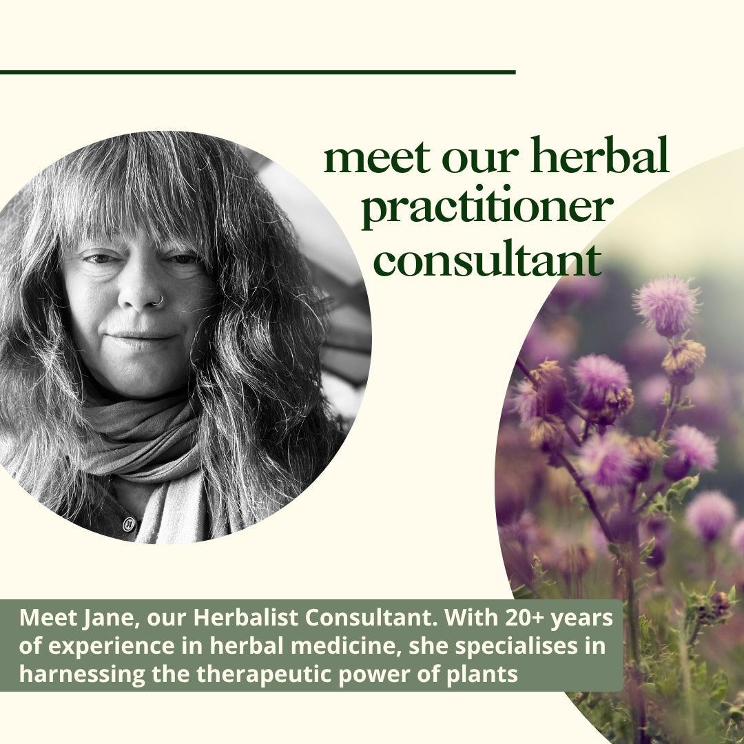 Jane, Myrtle & Maude herbal practitioner with 20+ years experience formulating organic raspberry leaf labour tea for natural birth preparation