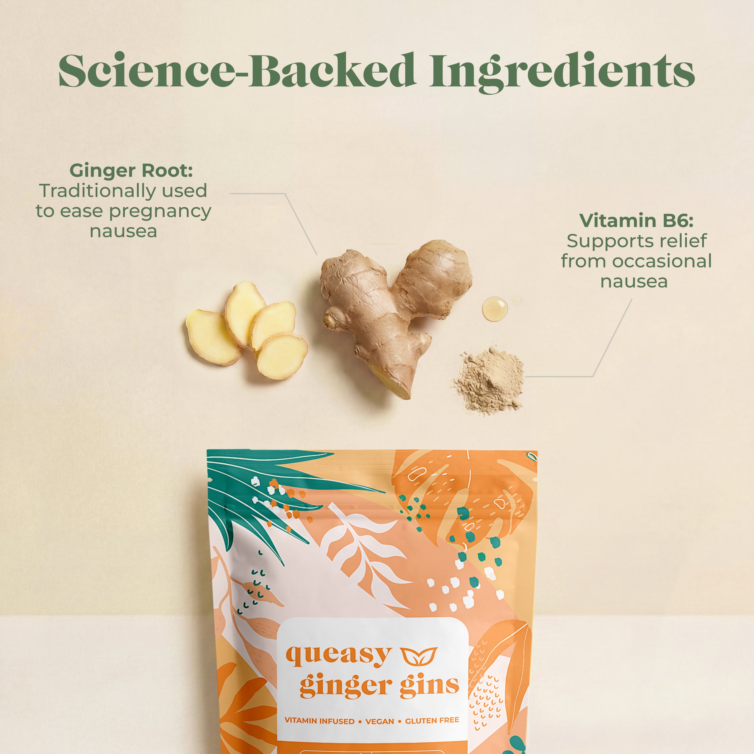 Morning Sickness Vitamin B6 Ginger Gins