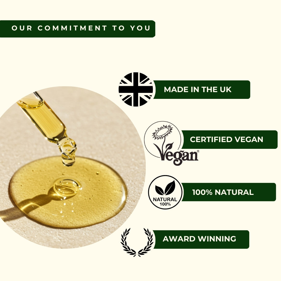 Myrtle &amp; Maude commitment - Made in UK, certified vegan, 100% natural essential oils, award-winning nausea aromatherapy nasal inhaler