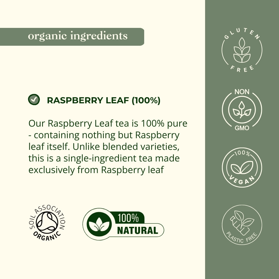 100% pure organic raspberry leaf tea single ingredient - no blends, pure raspberry leaf for labour preparation unlike mixed herbal teas
