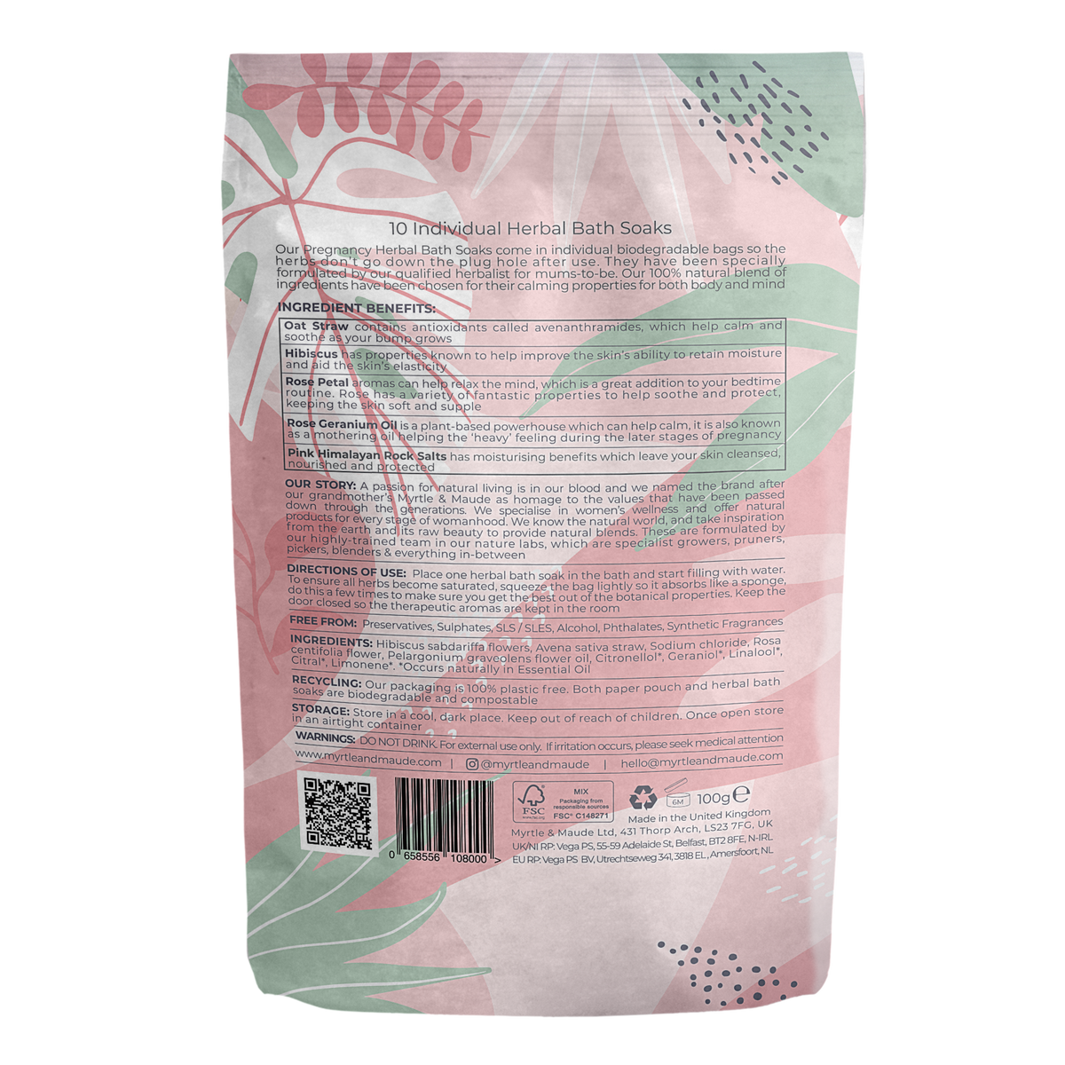 100 Natural Pregnancy Bath Soaks Certifed Vegan, Cruelty Free